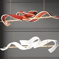 Red And White Modern Artistic Curved Flowing Chandelier Lighting Design