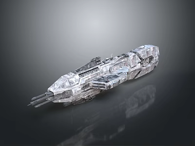 Futuristic Sci Fi Spaceship 3D Model With Detailed Metallic Structure And Streamlined Design 3d model