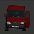 minibus minivan driverless bus school bus van box car 3d model
