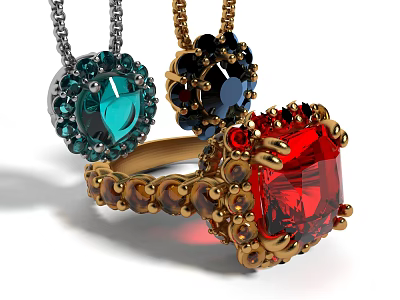 Modern Style Jewelry Ring Diamond Ring Jewelry Ring Pendant 3d model