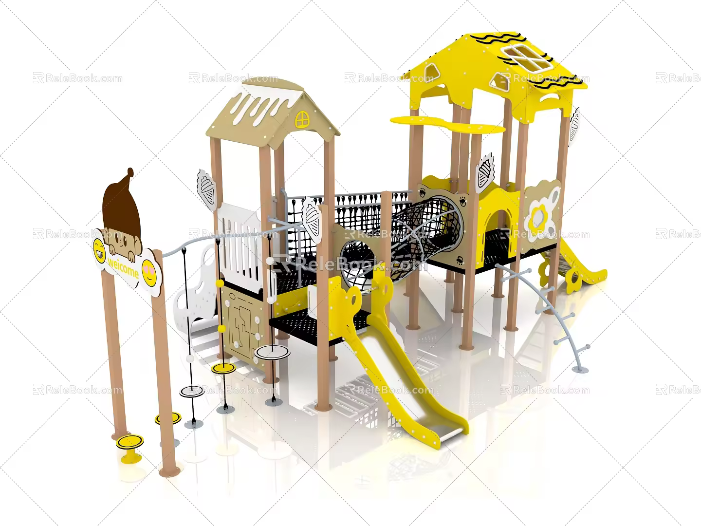Children's combination slide outdoor combination slide combination slide children's play equipment 3d model