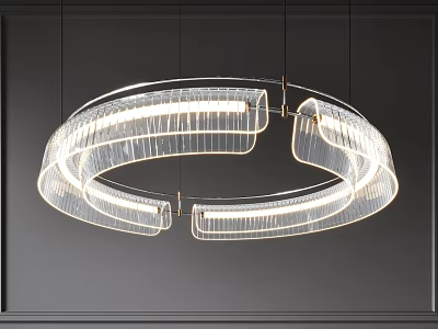 Modern Circular Ring Chandelier With LED Illuminated Sleek Design For Interior Lighting 3d model