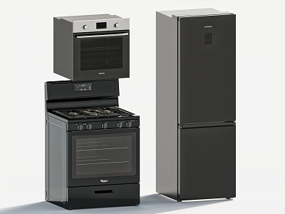 Kitchenware Refrigerator Dishwasher Oven 3d model