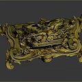 Ornate Gold Decorative Furniture Clock With Intricate Carvings And Roman Numerals