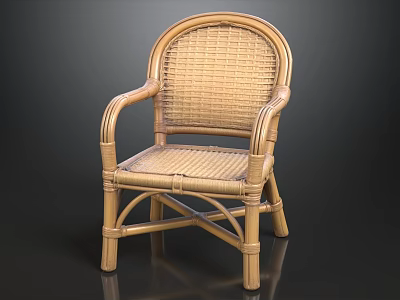 Wicker Armchair With Rattan Design For Indoor Outdoor Leisure Seating 3d model