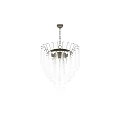 Elegant Modern Glass Chandelier With Transparent Multi Layer Shades For Interior Decor