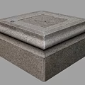 Sturdy Square Stone Pedestal Featuring Layered Design And Textured Surface 3d model