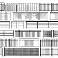 Various Fence Styles with Different Patterns and Structures for Outdoor Use 3d model