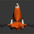 Anthropomorphic Fox 3D Character With Standing Pose And Orange White Fur Black Paws