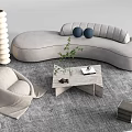 Modern Sofa Coffee Table Combination Multiplayer Sofa Floor Lamp 3d model