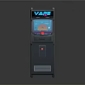 Retro Arcade Machine With Colorful Graphics Neon Screen And Control Panel
