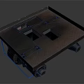 Heavy Duty Rusted Metal Platform With Square Holes And Industrial Wheels