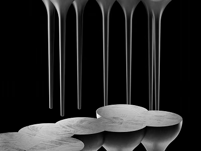 Sleek Modern Coffee Table Design With Unique Curved Base And Smooth Wooden Surface 3d model