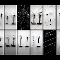 Modern Shower Heads With Various Designs On Black And White Marble Bathroom Walls