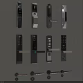 Various Modern And Traditional Door Locks In Different Styles On Display Wall 3d model