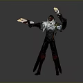 Futuristic Character In Tech Inspired Outfit With Glowing Weapons And Dynamic Stance