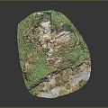 Detailed Natural Terrain Model With Green Vegetation Rocks And Stone Structures