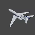 Modern white and blue business jet with sleek fuselage wings engine and tail details