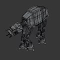 AT-AT Walker Military Armored Battle Weapon With Four Legged Mechanical Structure 3d model