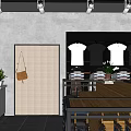 Modern Clothing Store Interior With Mannequins Clothing Displays Shelves And Plants