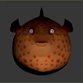 Cute Orange Creature Character With Red Spots Round Body And Ear Like Structures 3d model