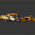 Modern Industrial Construction Machinery With Concrete Mixer Truck Excavator Loader And Dump Truck