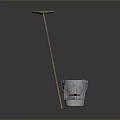 Essential Household Cleaning Tools Wooden Handle Mop And Plastic Bucket