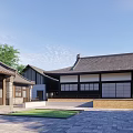 Traditional Chinese Ancient Architecture Courtyard With Classic Roof And Wooden Window Design