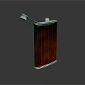 Red Leather Flask With Metal Cap And Smooth Surface Design