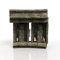 Ancient Stone Gate Structure With Carved Pillars And Detailed Stone Design 3d model