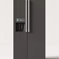Modern Dark Gray Double Door Refrigerator With Water Dispenser And Digital