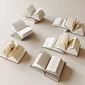 Modern Unfolding Books Book Ornaments 3d model