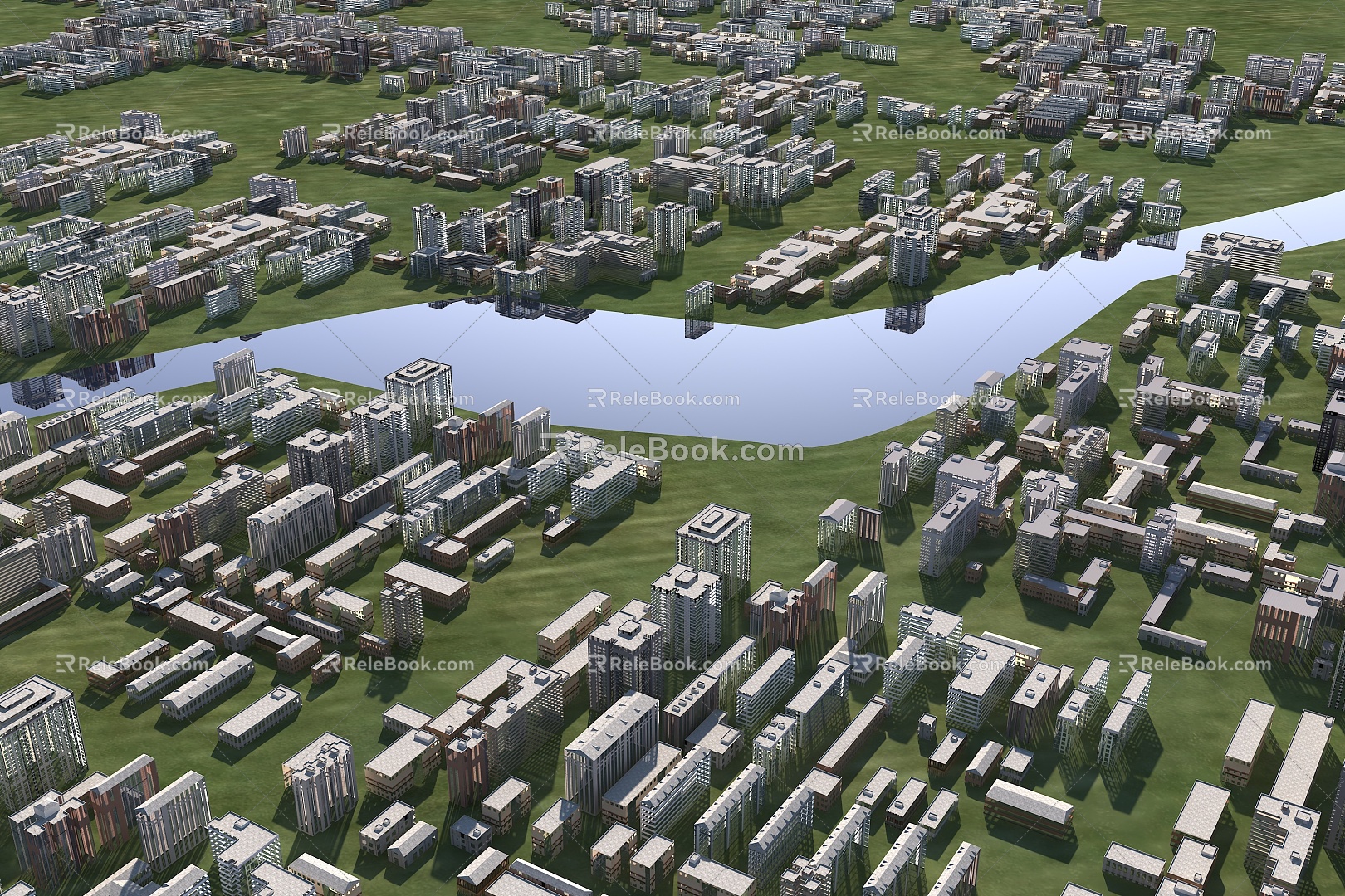 Modern Aerial View Aerial View Building 3d model