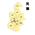Tianjin Geographical Map With Clear Administrative Regional Divisions And Labels