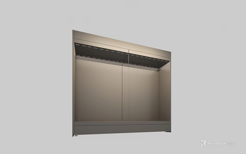 Modern Display Shelf With Built in LED Lighting Sleek Design Double Compartments 3d model 