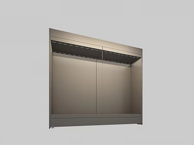 Modern Display Shelf With Built in LED Lighting Sleek Design Double Compartments 3d model