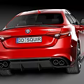 Red Sporty Sedan With Sleek Body Black Rims And Aerodynamic Exterior Design