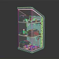 Transparent Multi Layer Storage Cabinet With Display Model Cars And Glass Doors
