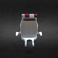 Futuristic White Single Wheel Electric Scooter With Streamlined Body Red Taillights