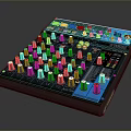 portable synthesizer mixer reverberator tuner mixer mixing equipment 3d model
