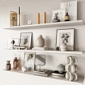 Cream Style Ornaments Combination Decorations Display Frame Aromatherapy Books Books 3d model