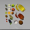 Assorted Fresh Fruits Like Apples Bananas Strawberries Grapes And Coconut Floating In Air