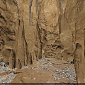 Natural Cave Interior Featuring Stalactites Stalagmites Rock Walls And Rocky Ground