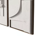 Abstract 3D Wall Art With White Gray Tones And Wooden Frames Modern Decor
