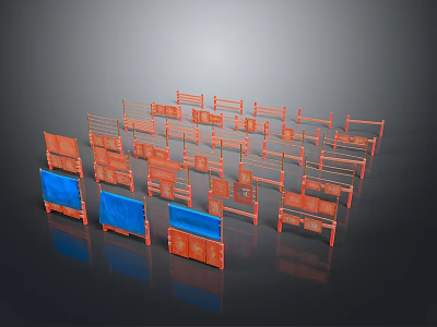 Beautiful Scenic Landscape With Gray Backdrop Orange Formations And Blue Water Elements 3d model