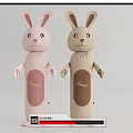 Cute Rabbit Stuffed Dolls in Pink and Beige with Sweet Label for Kids