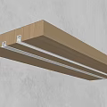 Modern Wall Light With Wooden Structure And LED Strip On Gray Textured Wall