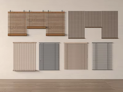 new chinese venetian blinds bamboo curtain 3d model