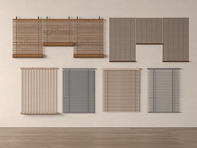 new chinese venetian blinds bamboo curtain 3d model