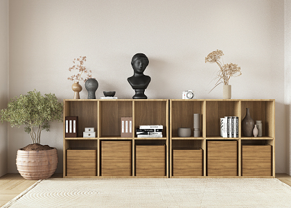 Quiet Bookcase Low Cabinet 3d model